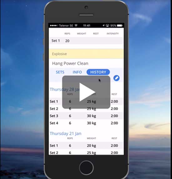 New Feature! Exercise history in XPS Network app